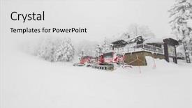  Presentation with vehicle - Colorful presentation theme enhanced with red snow blower machine vehicle backdrop and a  colored foreground