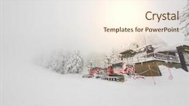  Presentation with vehicle - Colorful presentation theme enhanced with red snow blower machine vehicle backdrop and a  colored foreground