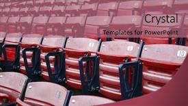  Presentation with fenway park - Slides featuring red sox baseball - empty seats at fenway park background and a  colored foreground