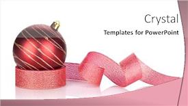  Presentation with sparkling - Slides featuring red-sparkling-christmas-bauble background and a white colored foreground