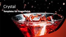 Presentation with splashing - PPT layouts with red splashing cocktail on black background and a black colored foreground