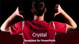  Presentation with soccer - Presentation theme enhanced with red sports - back of soccer player background and a wine colored foreground