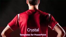  Presentation with soccer - Colorful PPT theme enhanced with red sports - back of soccer player backdrop and a wine colored foreground