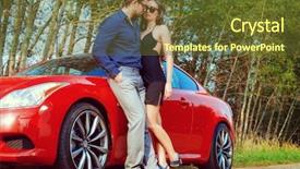  Presentation with beauty beautiful autumn in japanese - Audience pleasing PPT theme consisting of red sports - beautiful couple near the car backdrop and a tawny brown colored foreground