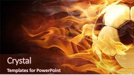  Presentation with sports - Cool new presentation theme with red sports - bright flamy symbol backdrop and a tawny brown colored foreground