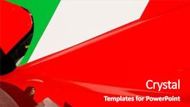  Presentation with italy car - Beautiful slides featuring red sports - colors and crest backdrop and a black colored foreground