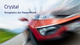  Presentation with sports car - Cool new presentation with red sports - concept of car speed backdrop and a sky blue colored foreground