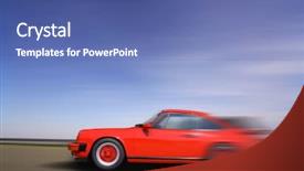  Presentation with sports car - Beautiful presentation theme featuring red sports car in fast backdrop and a ocean colored foreground
