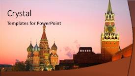  Presentation with cityscape - Amazing theme having red square - cityscape with the image backdrop and a lemonade colored foreground