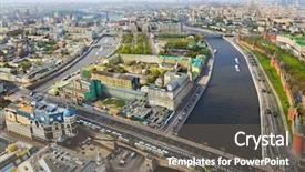  Presentation with russia - Beautiful presentation featuring red square - moscow russia center - aerial backdrop and a gray colored foreground
