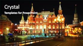  Presentation with game and movie night - Beautiful PPT layouts featuring red square - night in moscow backdrop and a black colored foreground