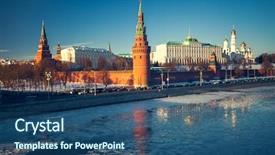  Presentation with russia - Audience pleasing presentation consisting of red square - winter evening in moscow russia backdrop and a ocean colored foreground