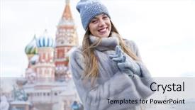  Presentation with knitted knitting needle - Cool new PPT theme with red square in central moscow backdrop and a light blue colored foreground