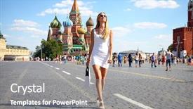  Presentation with walking - Slides enhanced with red square in moscow background and a gray colored foreground