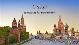  Presentation with usa and russia - Audience pleasing PPT theme consisting of red square moscow russia backdrop and a light blue colored foreground