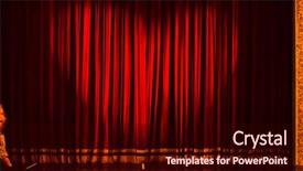  Presentation with red stage curtain - Amazing slide deck having red stage curtain background backdrop and a wine colored foreground