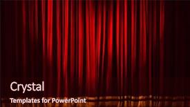  Presentation with red stage curtain - Colorful theme enhanced with red stage curtain background backdrop and a wine colored foreground