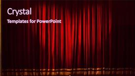  Presentation with red stage curtain - Theme with red stage curtain background background and a wine colored foreground