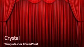  Presentation with red stage curtain - Presentation theme with red stage curtain with arch background and a wine colored foreground