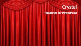  Presentation with red stage curtain - Theme enhanced with red stage curtain with arch background and a crimson colored foreground