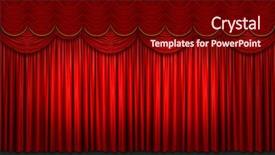  Presentation with accents - Beautiful slides featuring red stage curtain with yellow backdrop and a wine colored foreground