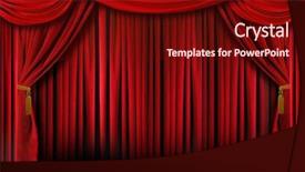  Presentation with red stage curtain - Presentation theme with red stage theater drapes background and a wine colored foreground
