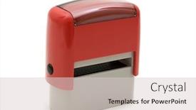  Presentation with stamp - Presentation theme with red-stamp-on-white-background background and a lemonade colored foreground