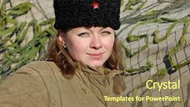  Presentation with red star - Amazing PPT theme having red star in soviet ww2 backdrop and a coral colored foreground