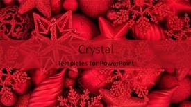  Presentation with droplet - Amazing presentation having red-star-snowflake-droplet-ball backdrop and a crimson colored foreground
