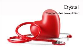  Presentation with red medical - Colorful PPT theme enhanced with red stethoscope and heart isolated backdrop and a white colored foreground