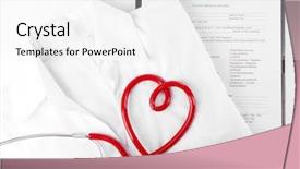  Presentation with red medical - PPT layouts having red-stethoscope-medical-record background and a white colored foreground