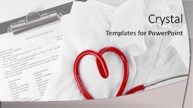  Presentation with red medical - Amazing presentation design having red-stethoscope-medical-record backdrop and a light gray colored foreground