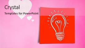  Presentation with electricity - PPT theme featuring red sticky note heart background and a lemonade colored foreground