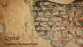  Presentation with old brick wall texture - Audience pleasing theme consisting of red stonewall background shabby building backdrop and a coral colored foreground