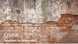  Presentation with facade - Amazing slide deck having red stonewall background shabby building backdrop and a coral colored foreground