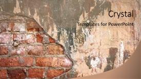  Presentation with old brick wall texture - Audience pleasing slide set consisting of red stonewall background shabby building backdrop and a coral colored foreground