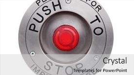  Presentation with stop - Cool new presentation design with red stop button isolated backdrop and a light gray colored foreground