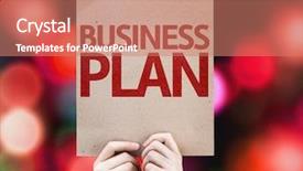  Presentation with business plan - Presentation having red strategic planning - business plan card with colorful background and a coral colored foreground