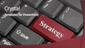  Presentation with red heart key - Audience pleasing presentation theme consisting of red strategy key on keyboard backdrop and a dark gray colored foreground