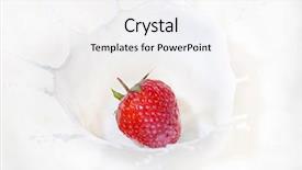  Presentation with milk splashing - Slide deck consisting of red strawberry splashing into milk background and a white colored foreground