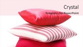  Presentation with bright white - Presentation design enhanced with red stripe - bright pillows isolated on white background and a coral colored foreground