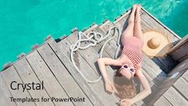  Presentation with maldives - Audience pleasing slide set consisting of red striped one-piece swimsuit backdrop and a light gray colored foreground