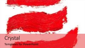  Presentation with brush stroke - Presentation theme with red stroke of the paint background and a red colored foreground
