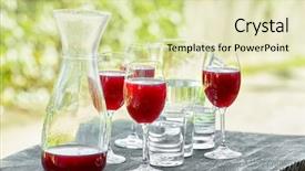  Presentation with glass - Presentation theme featuring red-stum-in-glass background and a soft green colored foreground