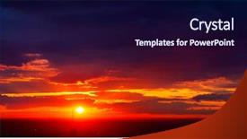  Presentation with sky - Presentation featuring red summer sunset sky panorama background and a navy blue colored foreground