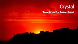  Presentation with sun breaking through clouds - Slide deck consisting of red sunset sky with dramatic background and a black colored foreground