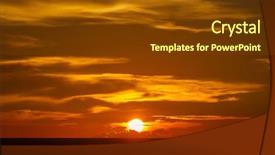  Presentation with sun breaking through clouds - Slide set consisting of red sunset sky with dramatic background and a  colored foreground