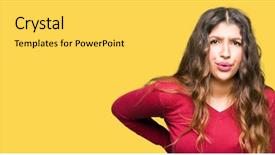  Presentation with red blood cells back ground - Beautiful slide deck featuring red sweater suffering of backache backdrop and a light gray colored foreground