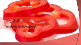  Presentation with pepper - Amazing theme having red sweet bell pepper slices isolated on white background cutout backdrop and a red colored foreground