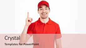  Presentation with microwave imaging image of modern - Colorful slide deck enhanced with red t-shirt and cap backdrop and a lemonade colored foreground